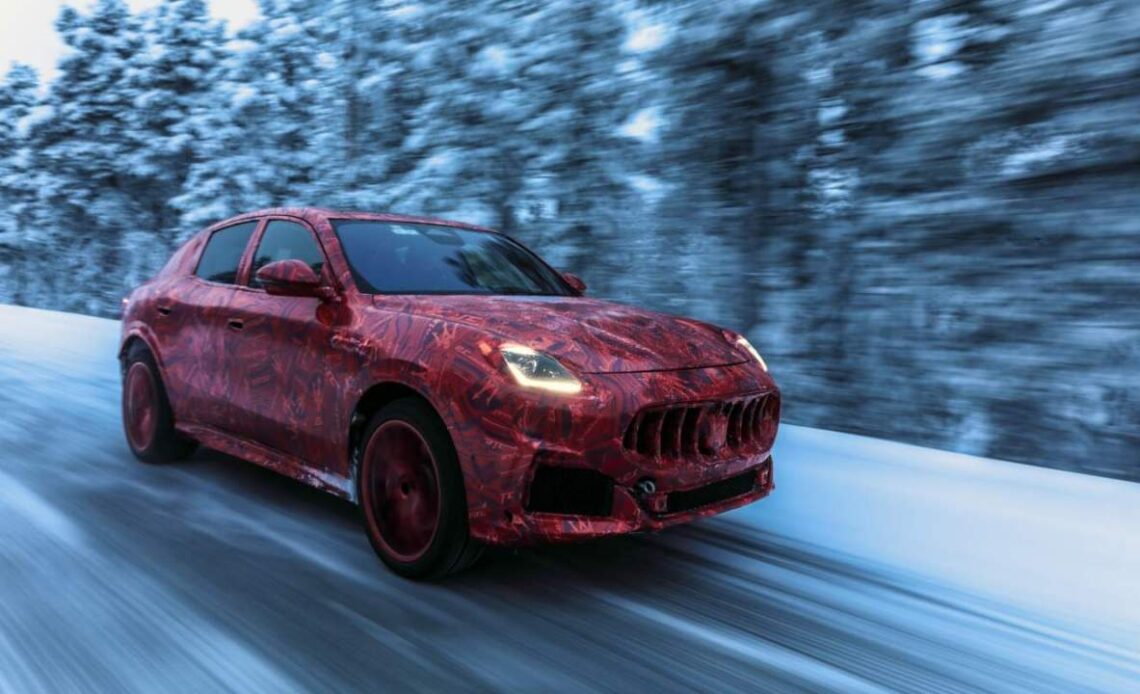 Watch the Maserati Grecale prototype frolicking on the snow