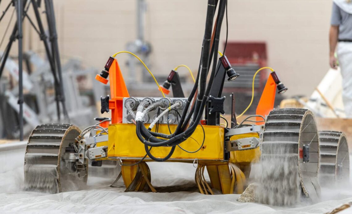 NASA’s lunar rover VIPER is training in its sand pit